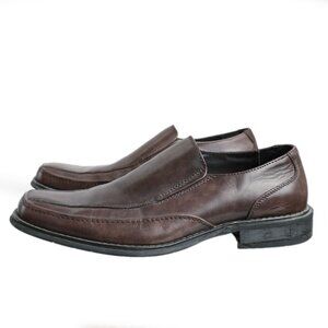 Men's Brown Alfani Faux Leather Slip On Dress Shoes -Sz 10.5